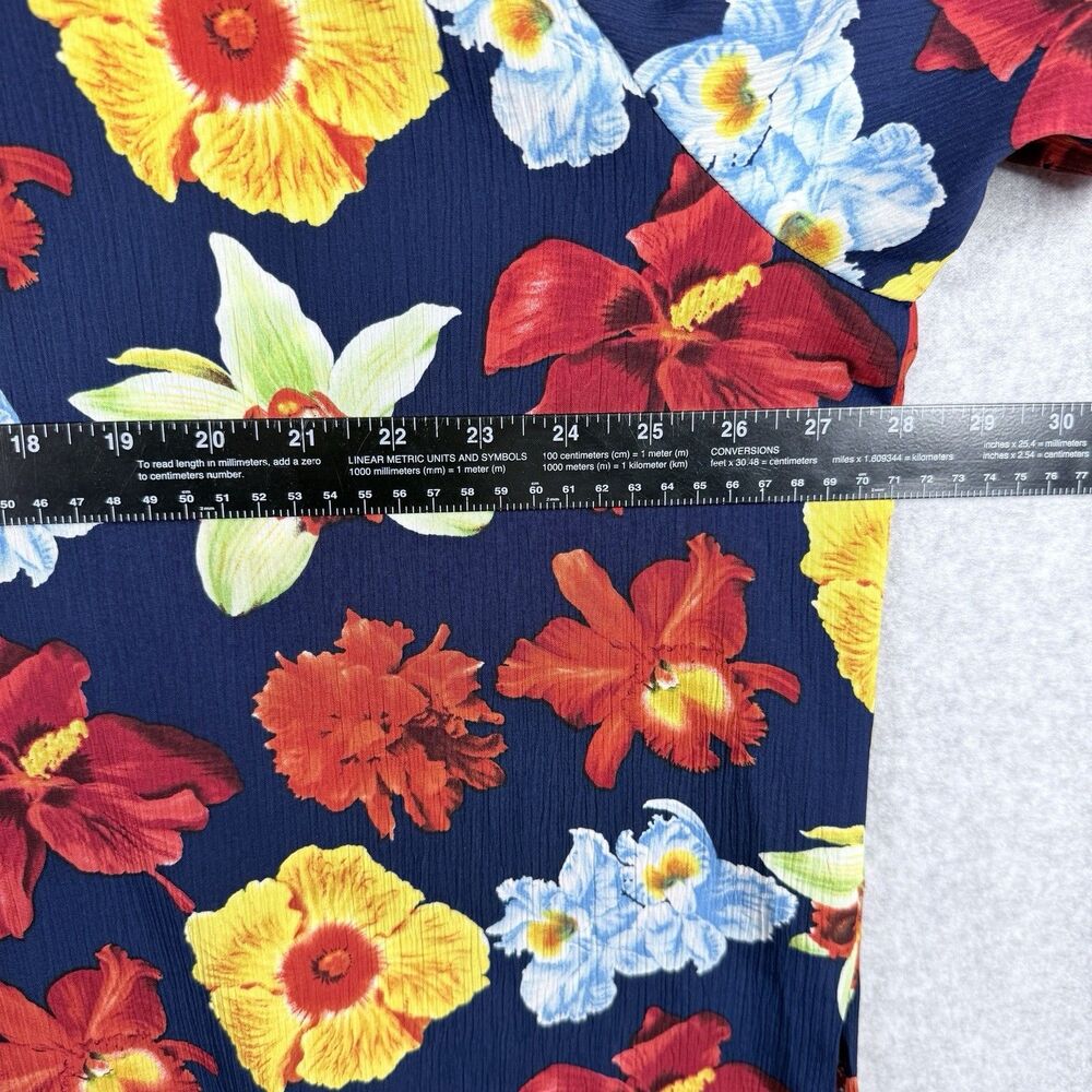 Christie & Jill Shirt Womens 3X Floral Print Short Sleeve Blouse Top Button Down - Picture 9 of 11